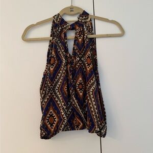 Chic Halter Top with Geometric Design